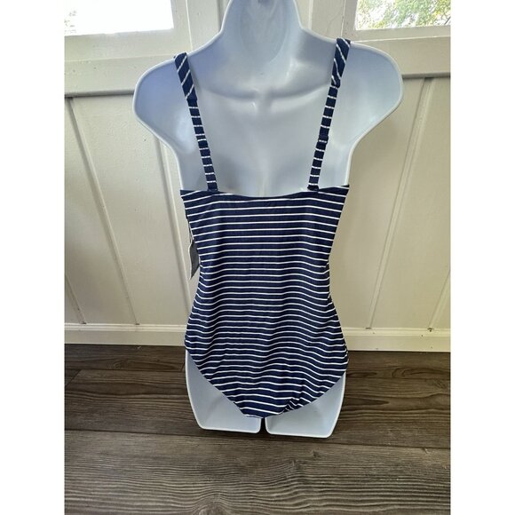 Nip Tuck Sorrento Stripe Joanne One Piece Swimsuit Navy MultiFit Cup SZ 8 NWOT - Picture 5 of 7